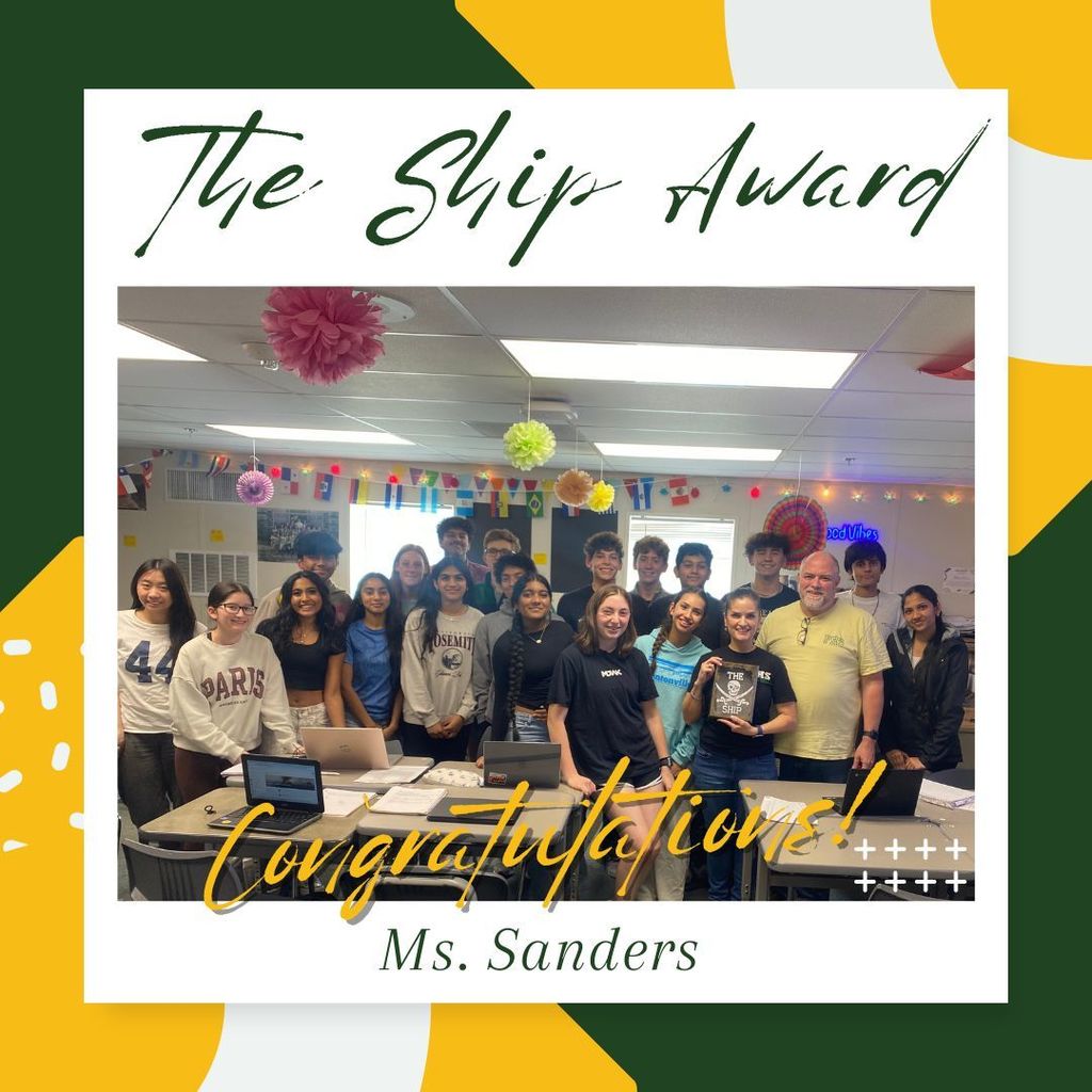 Ship Award Winner - Ms. Sanders
