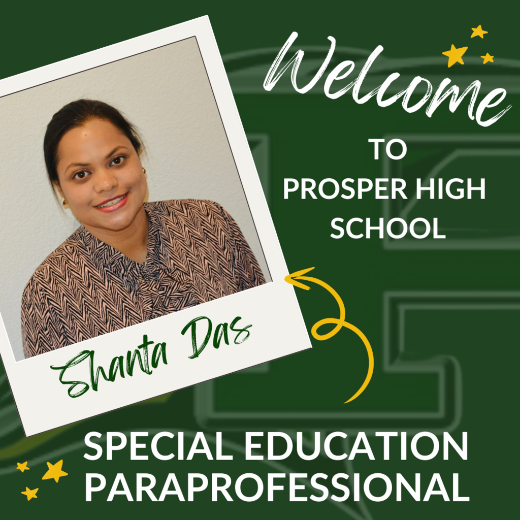 Welcome graphic for Shanta Das, special education paraprofessional, featuring a picture of her.