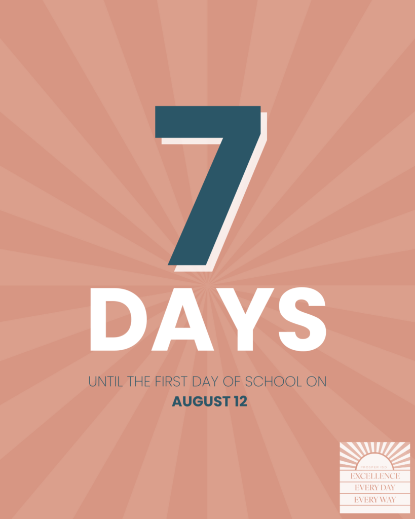 First Day of School is August 12