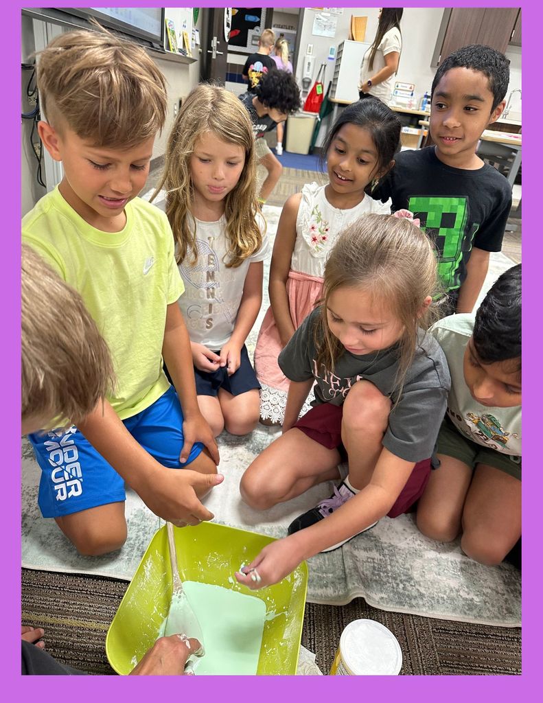 Second graders in Mrs. Heaton’s class made Oobleck after learning all about properties of matter, including solids and liquids. We had a blast!!