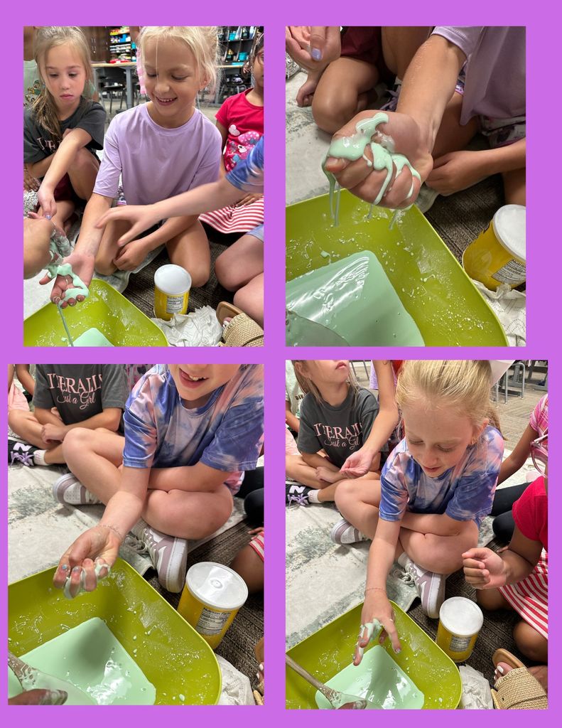 Second graders in Mrs. Heaton’s class made Oobleck after learning all about properties of matter, including solids and liquids. We had a blast!!