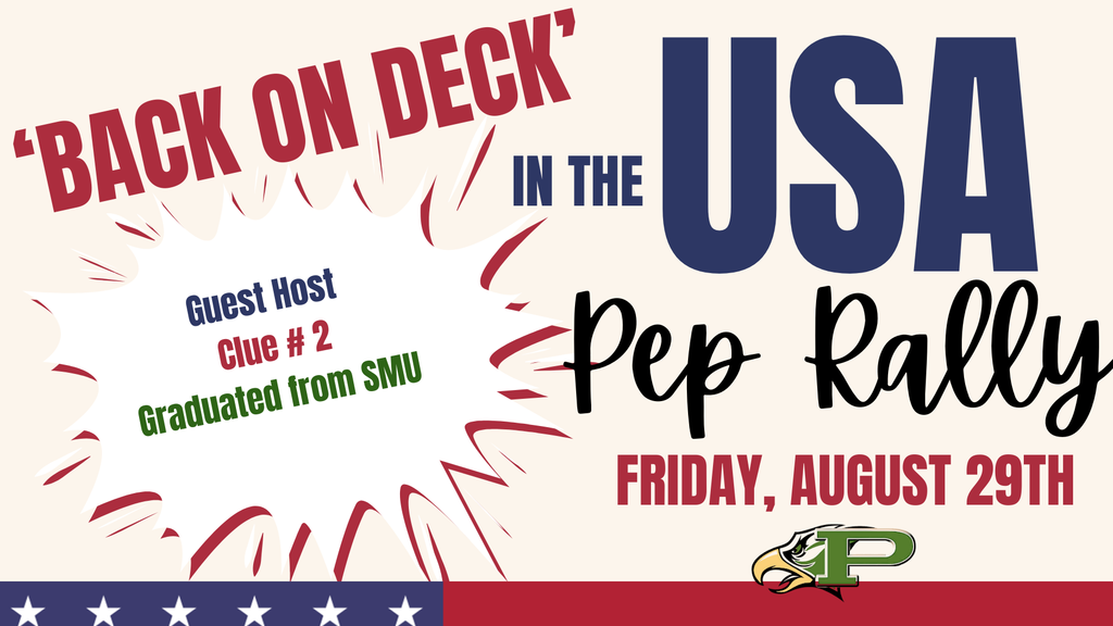 Clue #2: Our pep rally guest host graduated from SMU! Comment your guess on Minga until 8/29 at 11:15 AM