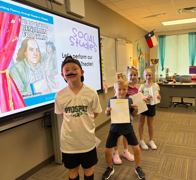 Students in Mrs. Villani's Third Grade Class performed a Reader's Theater in Social Studies about Benjamin Franklin last week.