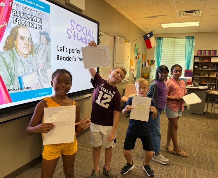 Students in Mrs. Villani's Third Grade Class performed a Reader's Theater in Social Studies about Benjamin Franklin last week.