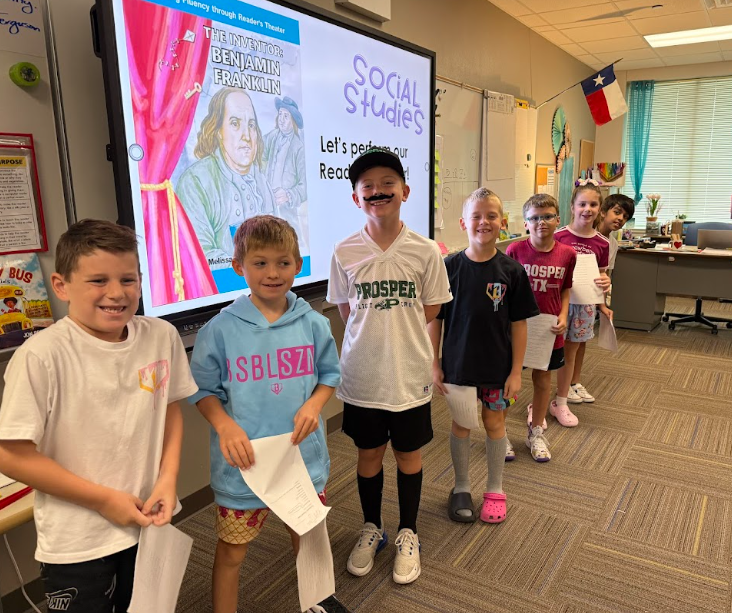 Students in Mrs. Villani's Third Grade Class performed a Reader's Theater in Social Studies about Benjamin Franklin last week.