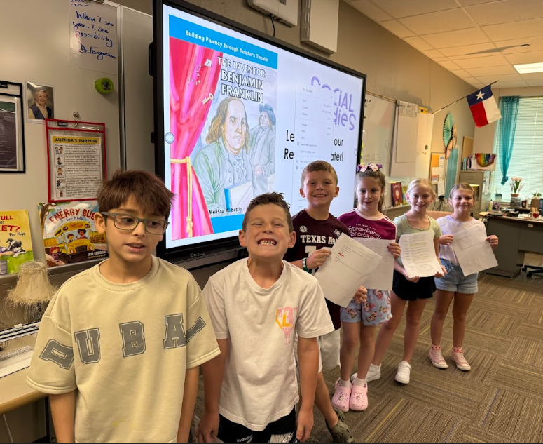 Students in Mrs. Villani's Third Grade Class performed a Reader's Theater in Social Studies about Benjamin Franklin last week.