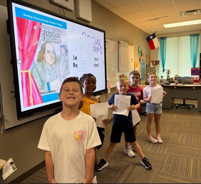 Students in Mrs. Villani's Third Grade Class performed a Reader's Theater in Social Studies about Benjamin Franklin last week.