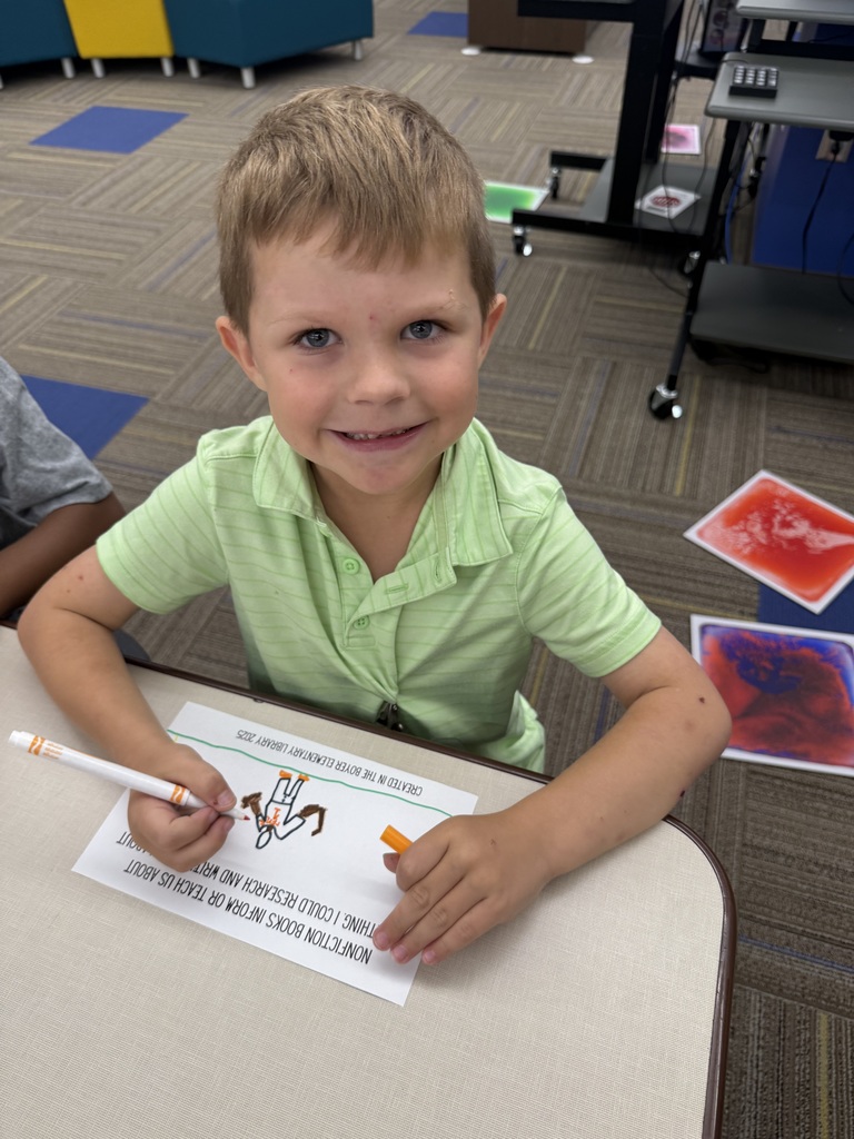 Kindergarteners in the library.