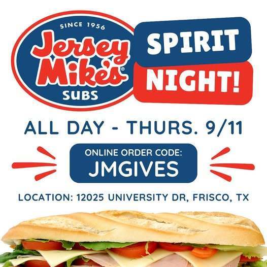 Jersey Mike's Spirit Night!