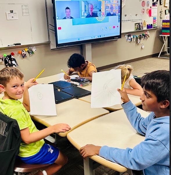 Ms. Miller's class participated in Scholastic's StoryVoice Friday with authors Peter H. Reynolds and MarcColagiovanni sharing their book The Reflection in Me.