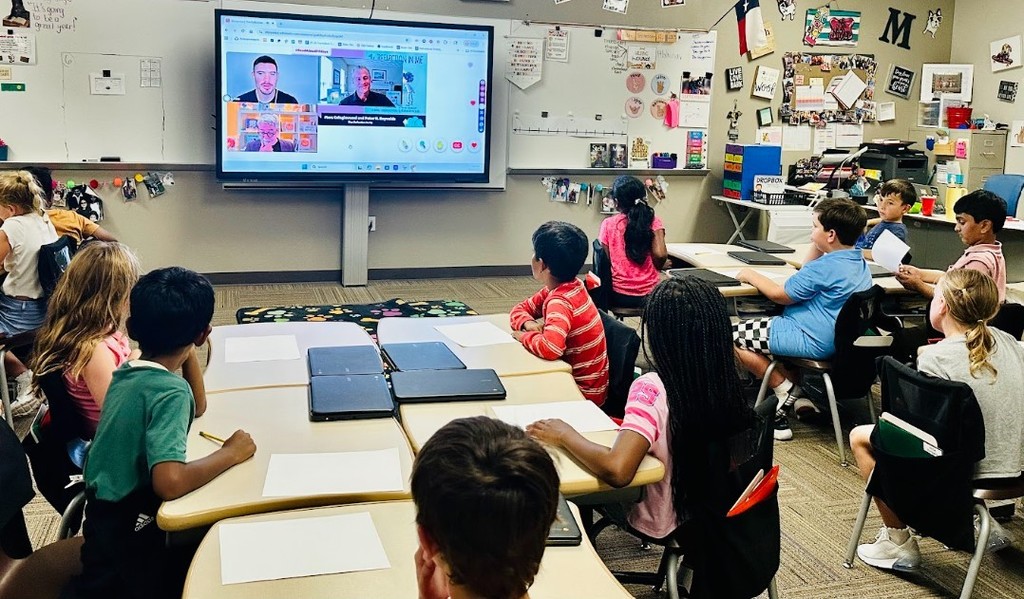 Ms. Miller's class participated in Scholastic's StoryVoice Friday with authors Peter H. Reynolds and MarcColagiovanni sharing their book The Reflection in Me.