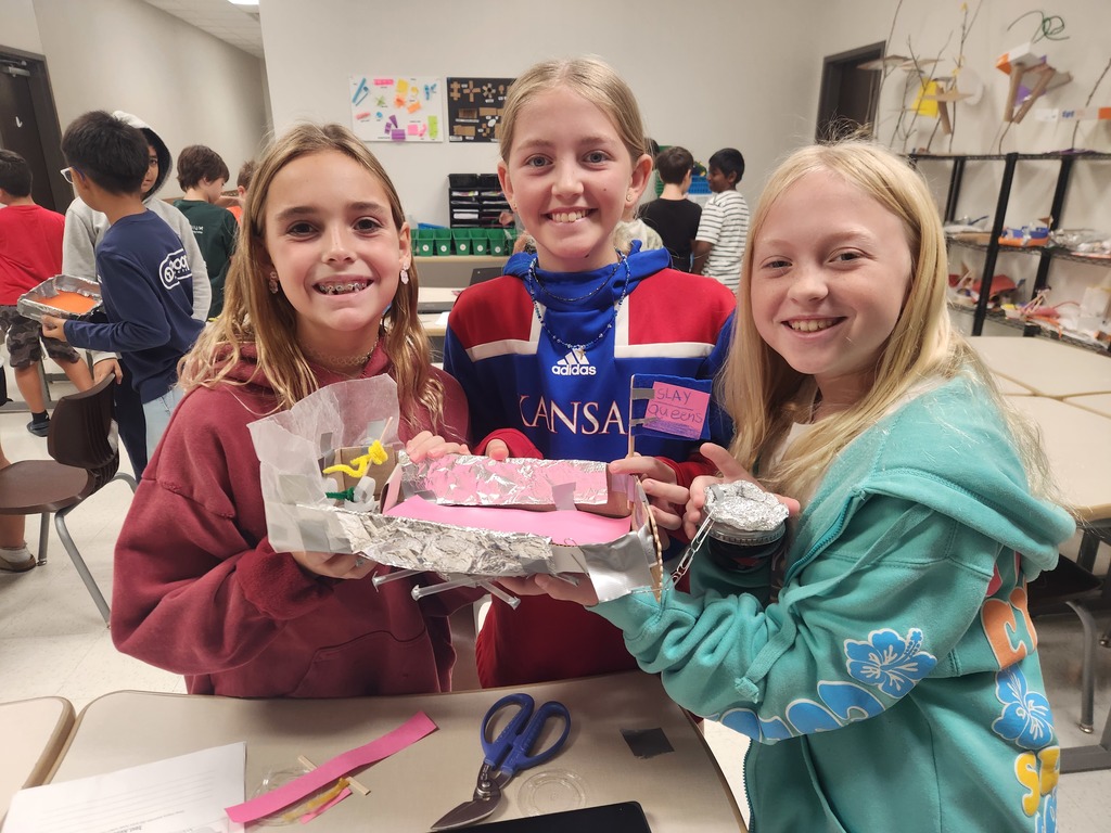 Miss Harig's fifth graders are ready to test their boats! They used the engineering design process to build boats that can hold 100 pennies without sinking.
