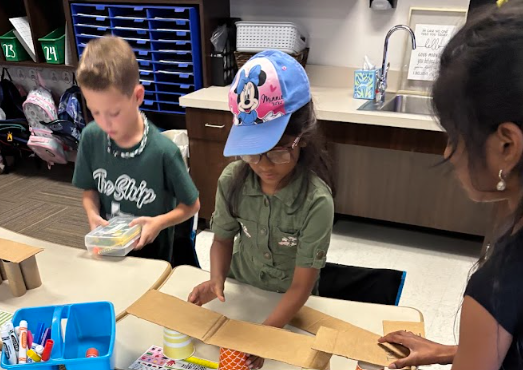 Second Graders building bridges