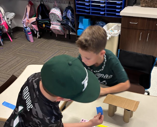 Second Graders building bridges