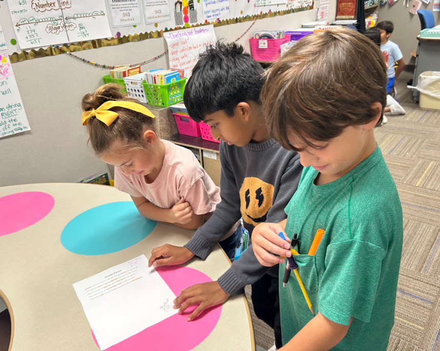 Third grade enjoyed analyzing fall sensory poems.