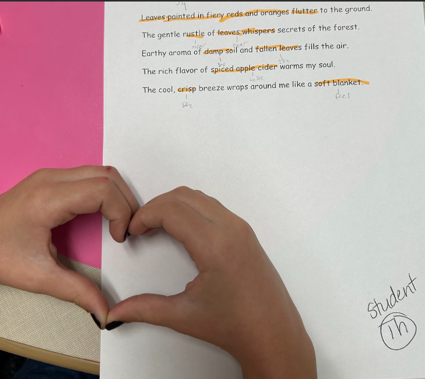 Third grade enjoyed analyzing fall sensory poems.