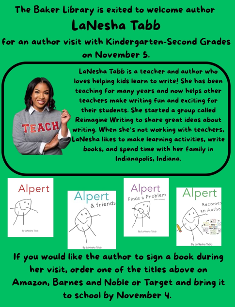 Baker Elementary Author Visit with LaNesha Tabb