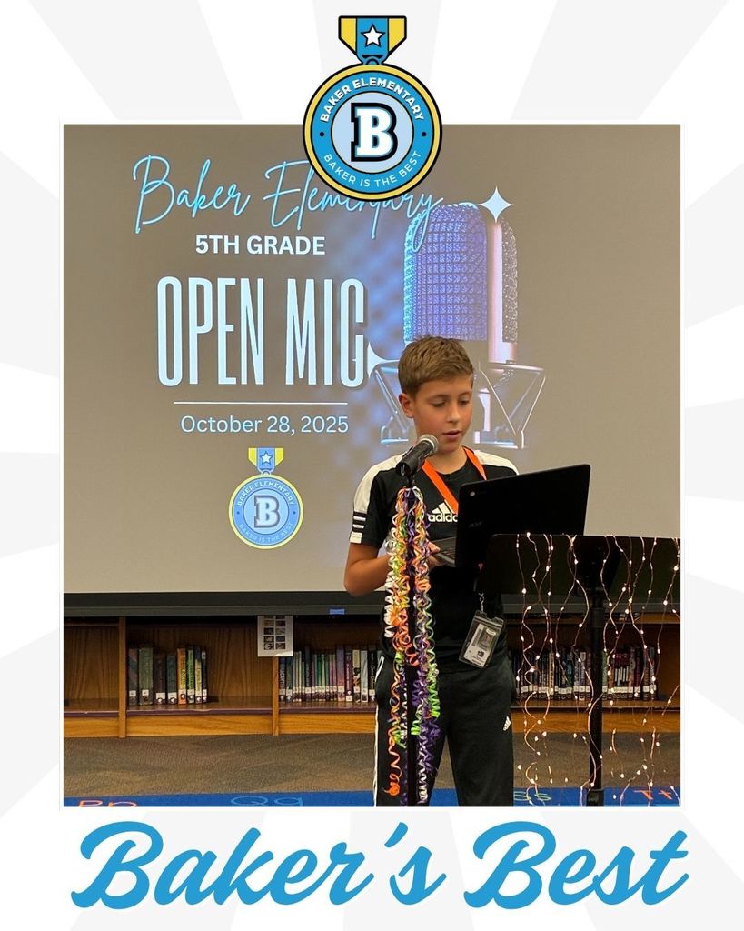 Baker Elementary 5th Grade Open Mic