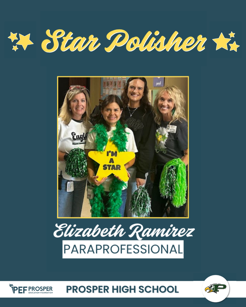 Group photo showing Elizabeth Ramirez holding a yellow star reading “I’m a Star,” labeled “Paraprofessional.”