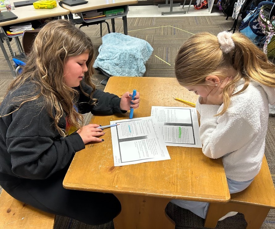 Third Graders Working on Argumentative Texts