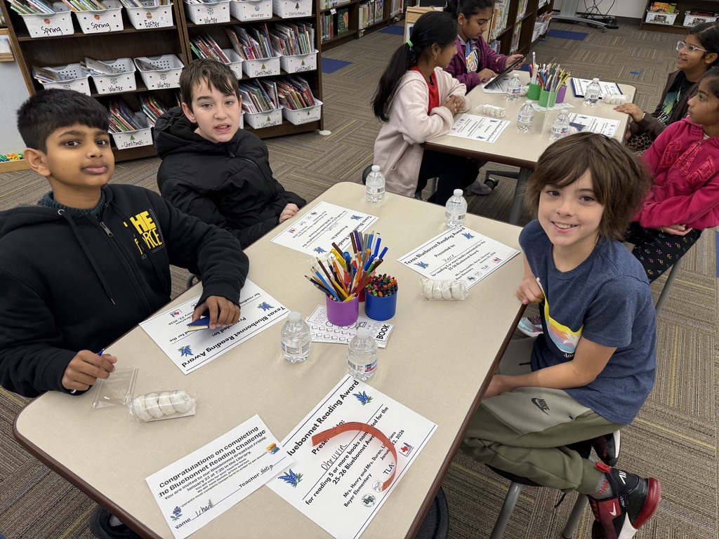 Bluebonnet Reading Challenge Winners