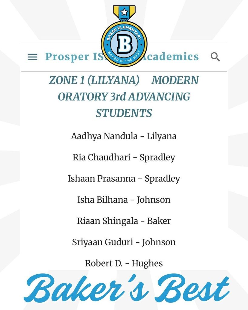 Baker Elementary UIL Finalists