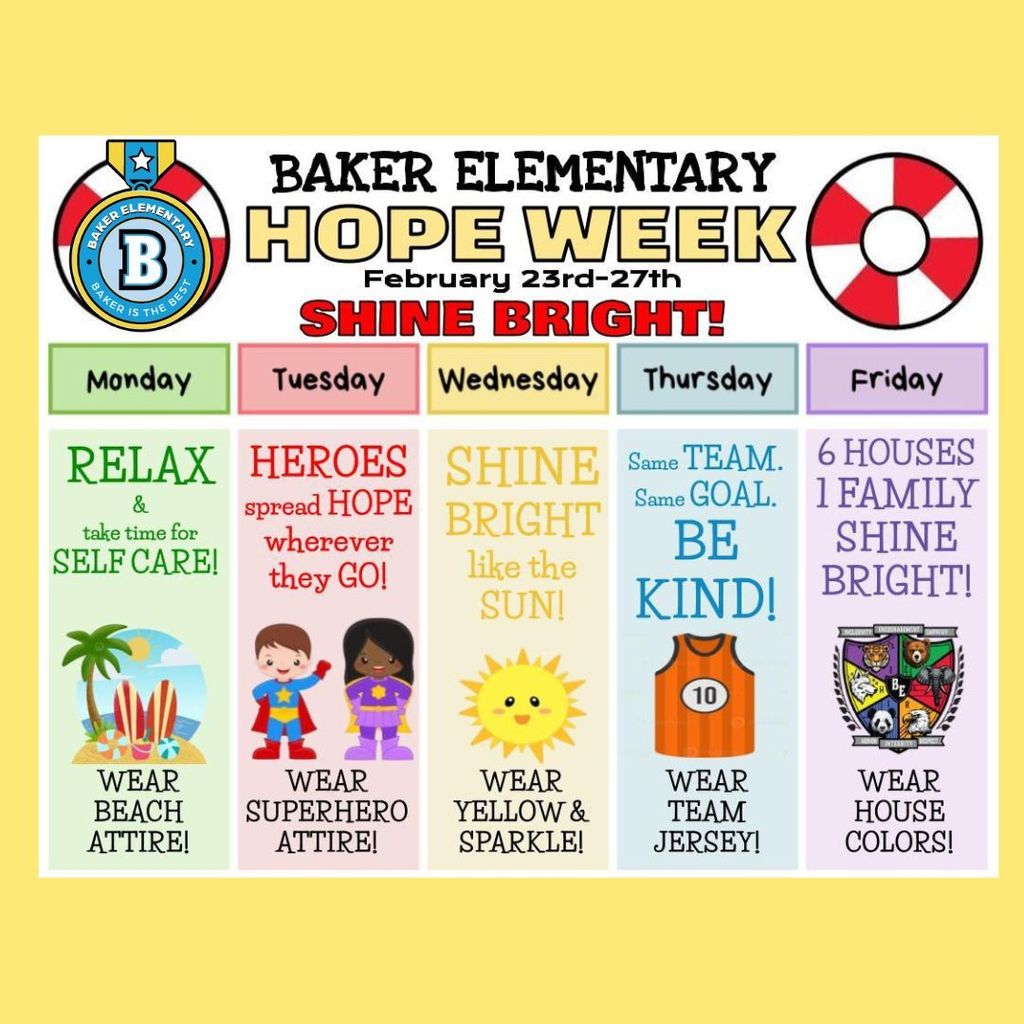 Baker Elementary Hope Week  2026