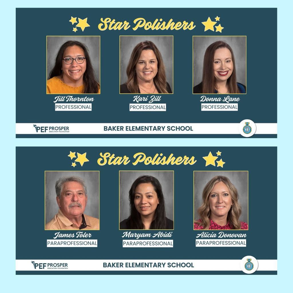 Baker Elementary 2nd Quarter Star Polishers