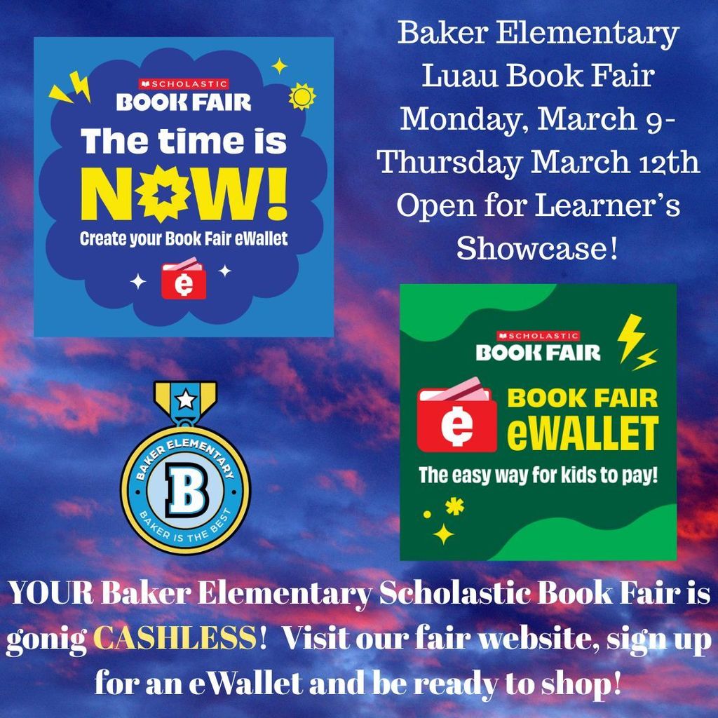 Baker Elementary Scholastic Book Fair Spring 2026