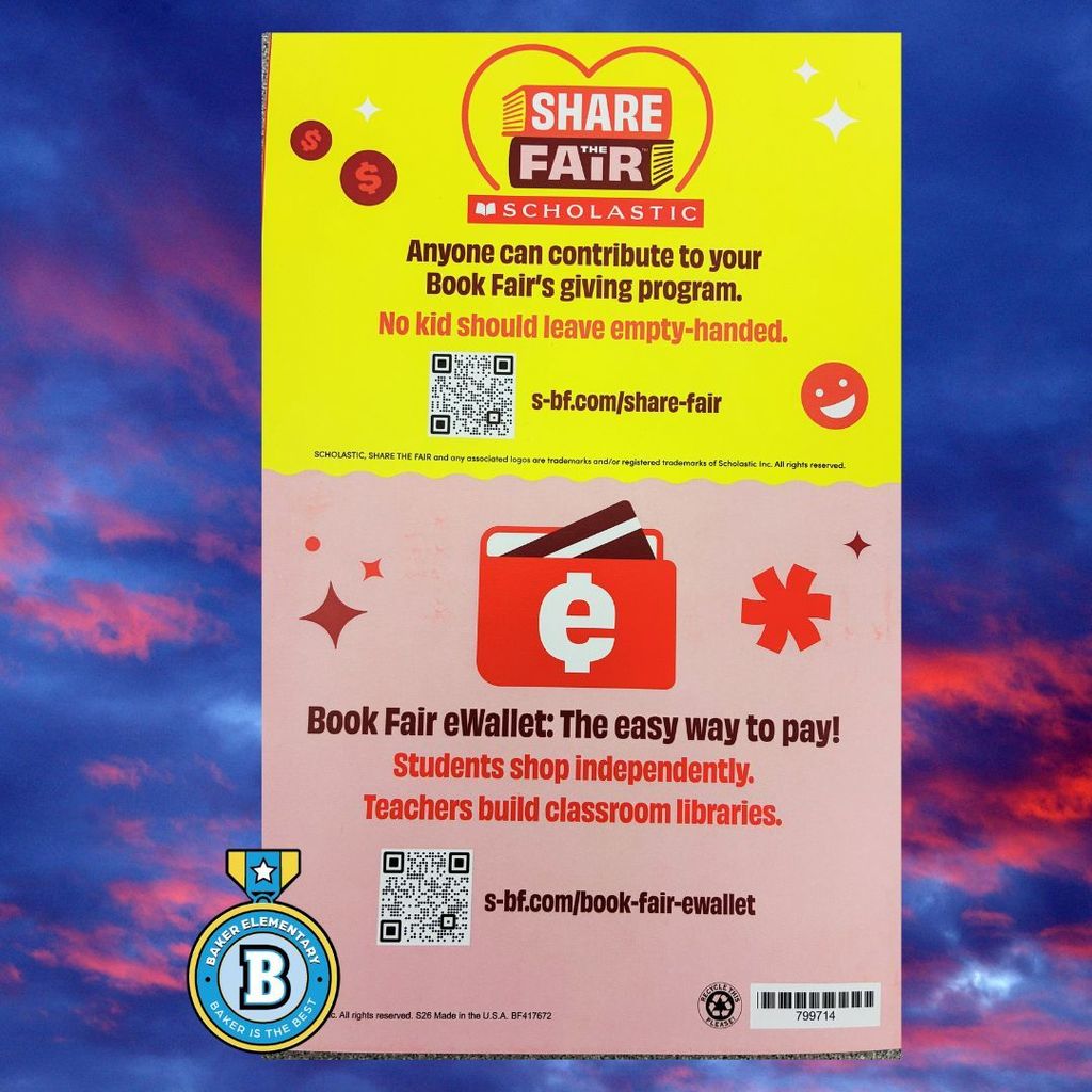 Baker Elementary Scholastic Spring Book Fair 2026