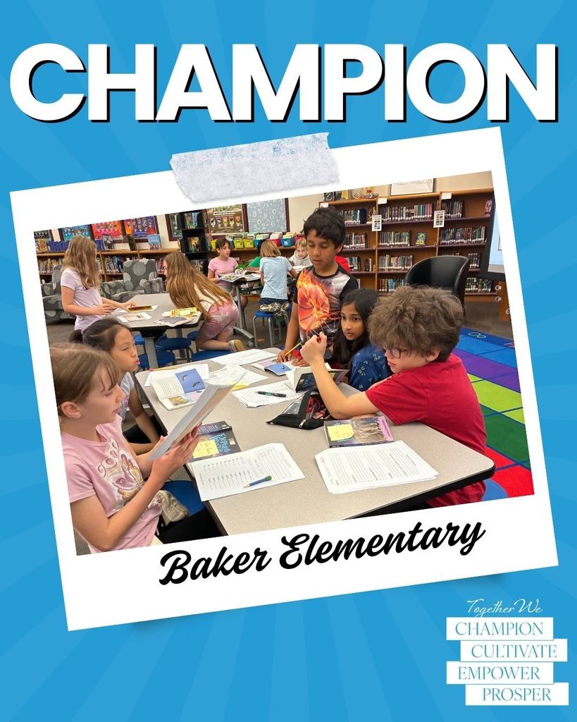 #TogetherWeChampion Baker Elementary 4th Grade Book Clubs