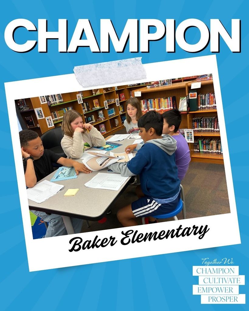 #TogetherWeChampion Baker Elementary 4th Grade Book Clubs