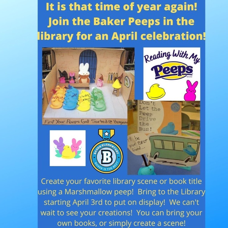 Baker Library Marshmallow Peep book creations