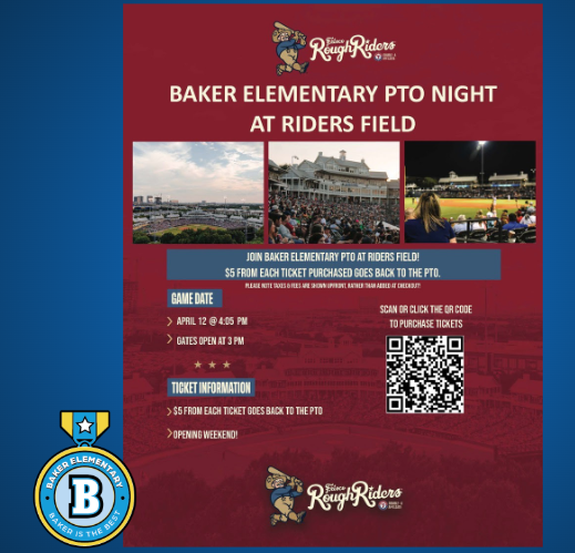Baker Elementary PTO Spirit Night at Rough Riders Stadium