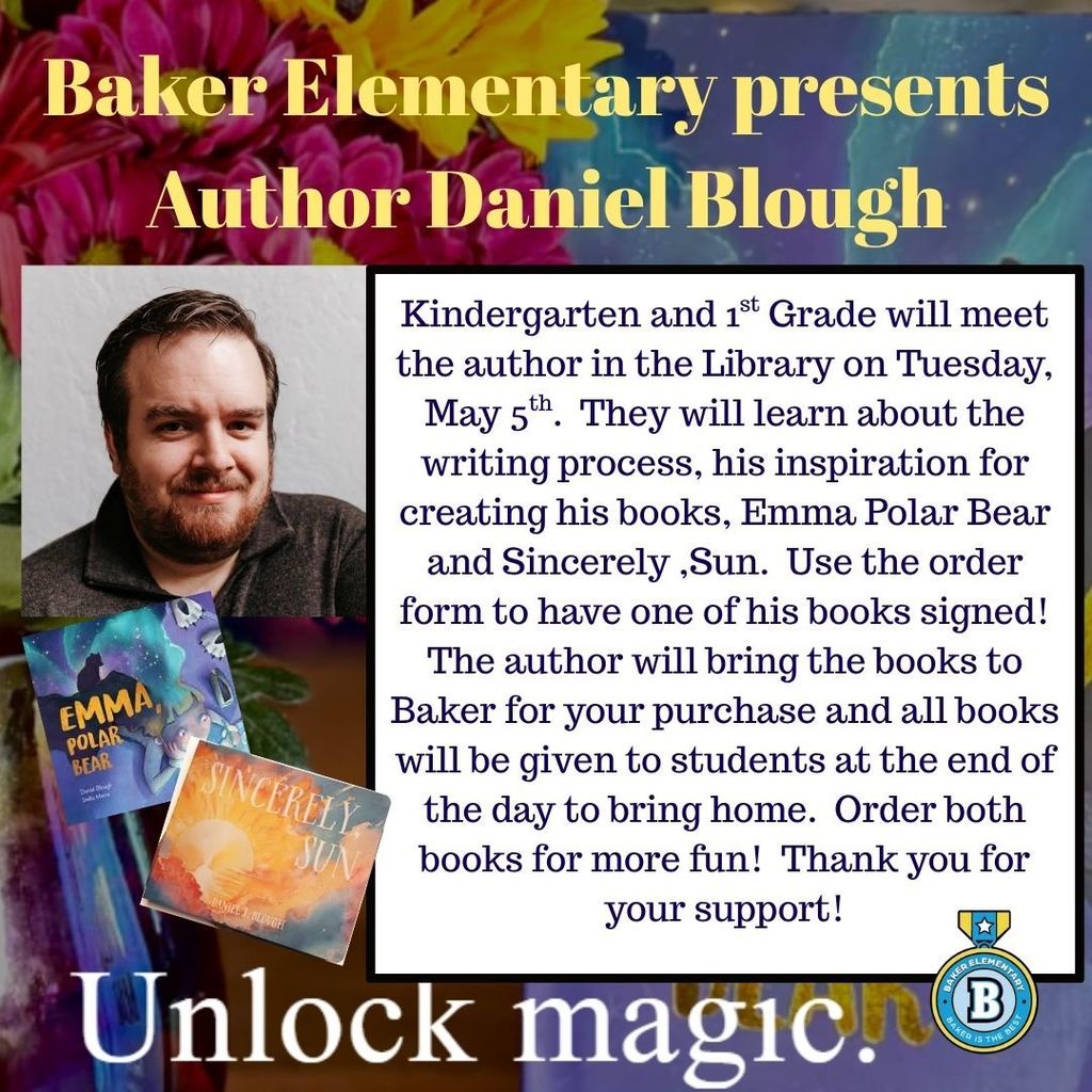 Baker Elementary Author Visit with Daniel Blough May 5th