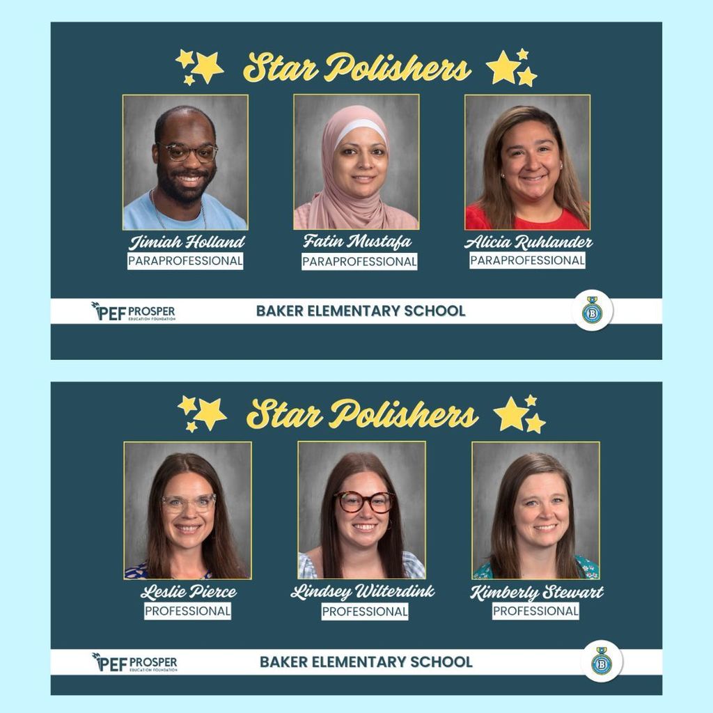 Baker Elementary April Star Polishers