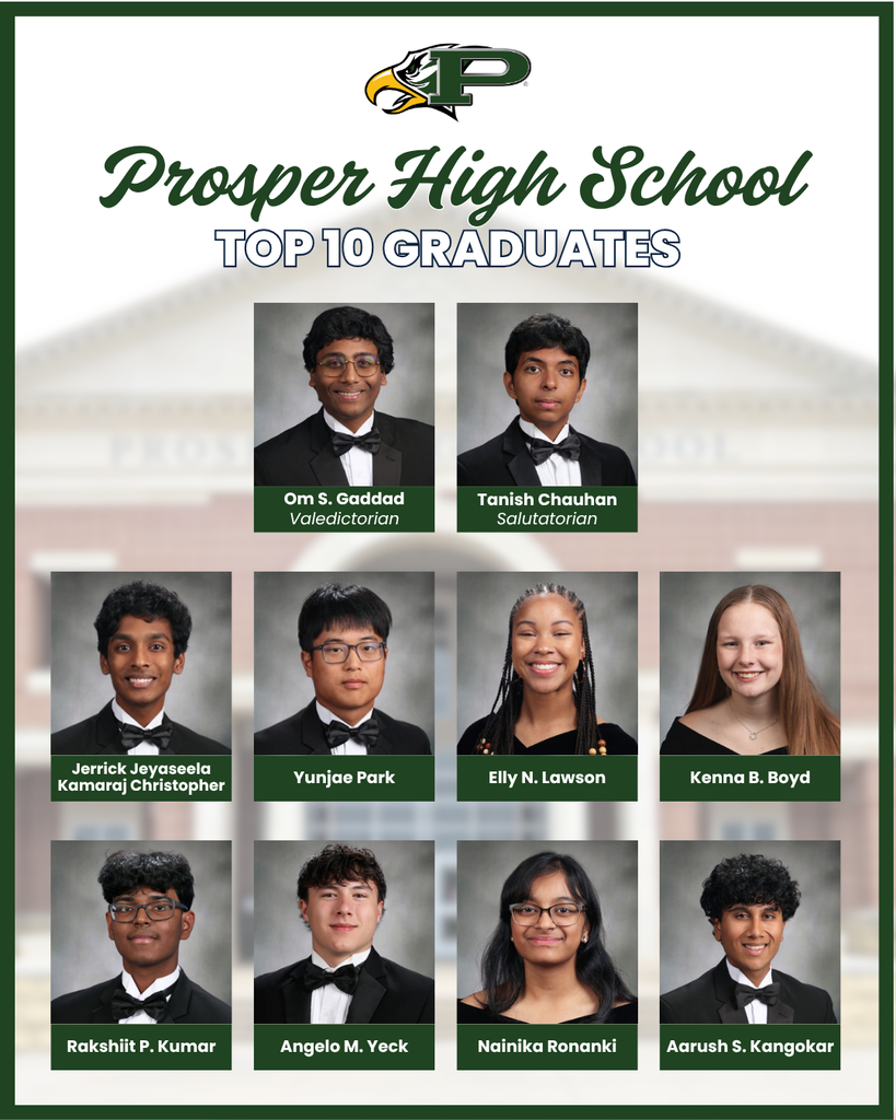 Prosper ISD Top 10 Graduates