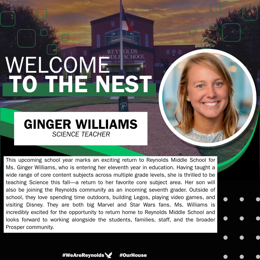 Ginger Williams new hire graphic