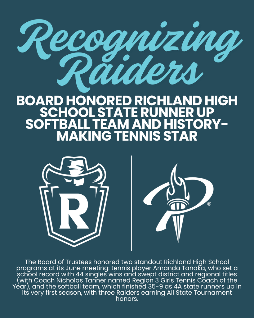 Richland High School Tennis & Softball Teams Recognized at Board Meeting