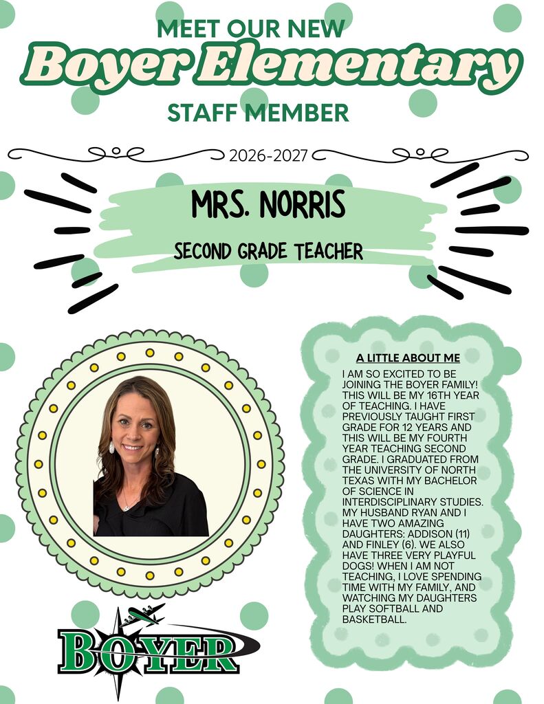 Welcome Mrs. Norris!