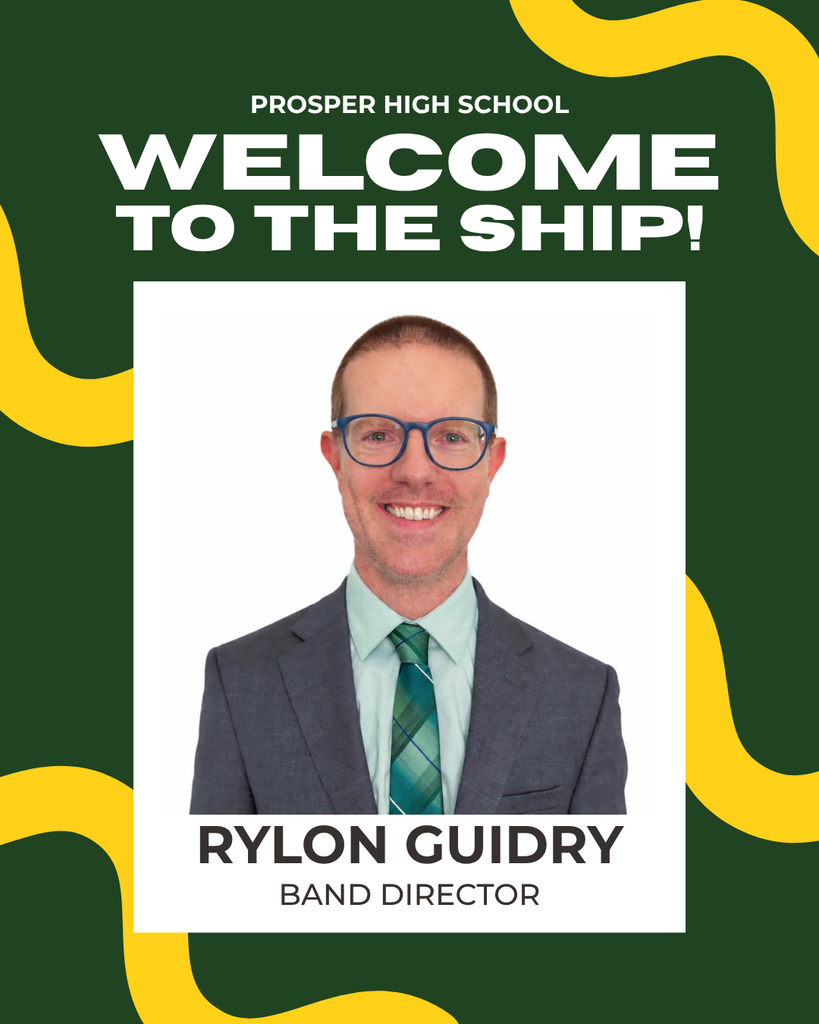 Welcome graphic of Mr. Guidry, new band director