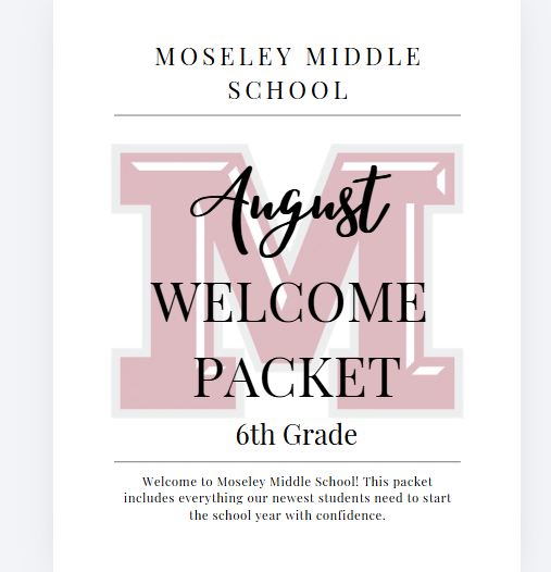 Moseley 6th Welcome Packet