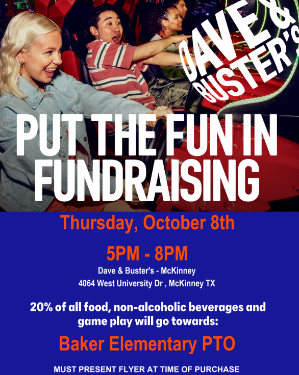 Baker Elementary Spirit Night at Dave and Buster's