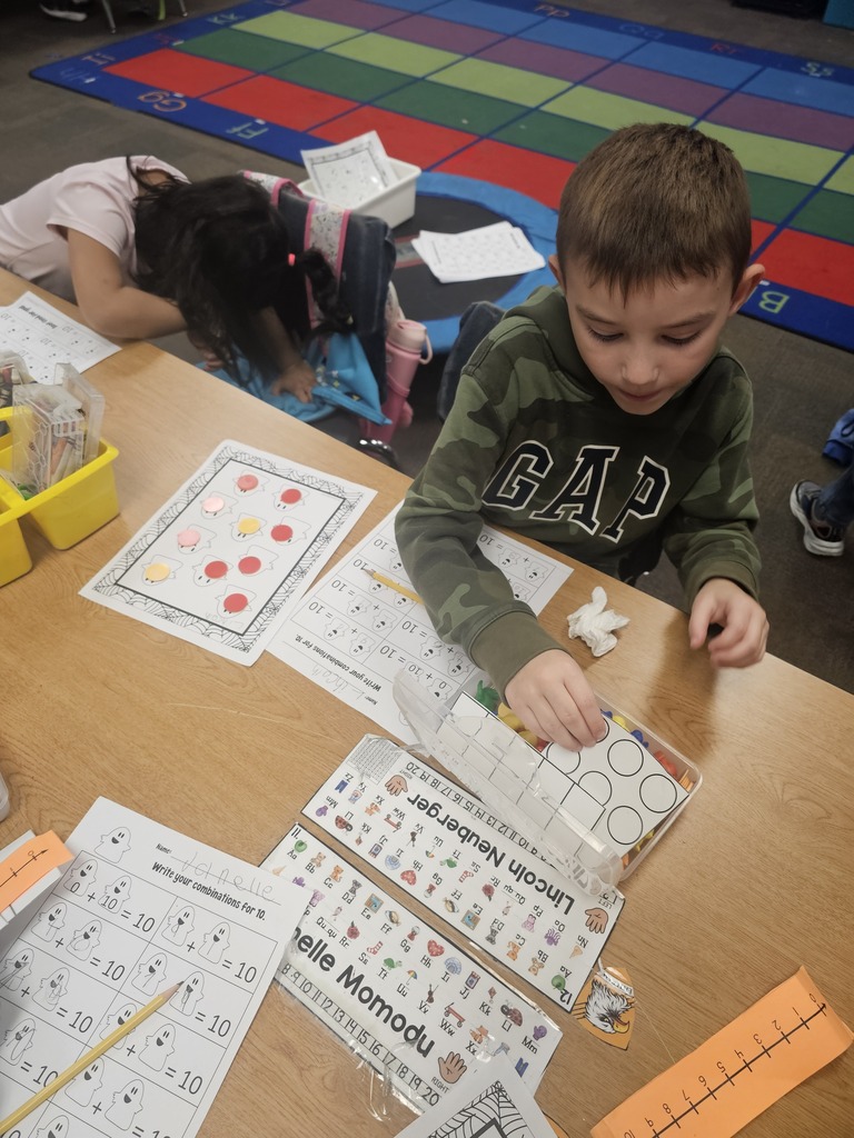 Baker Kinder Students Composing/Decomposing Numbers