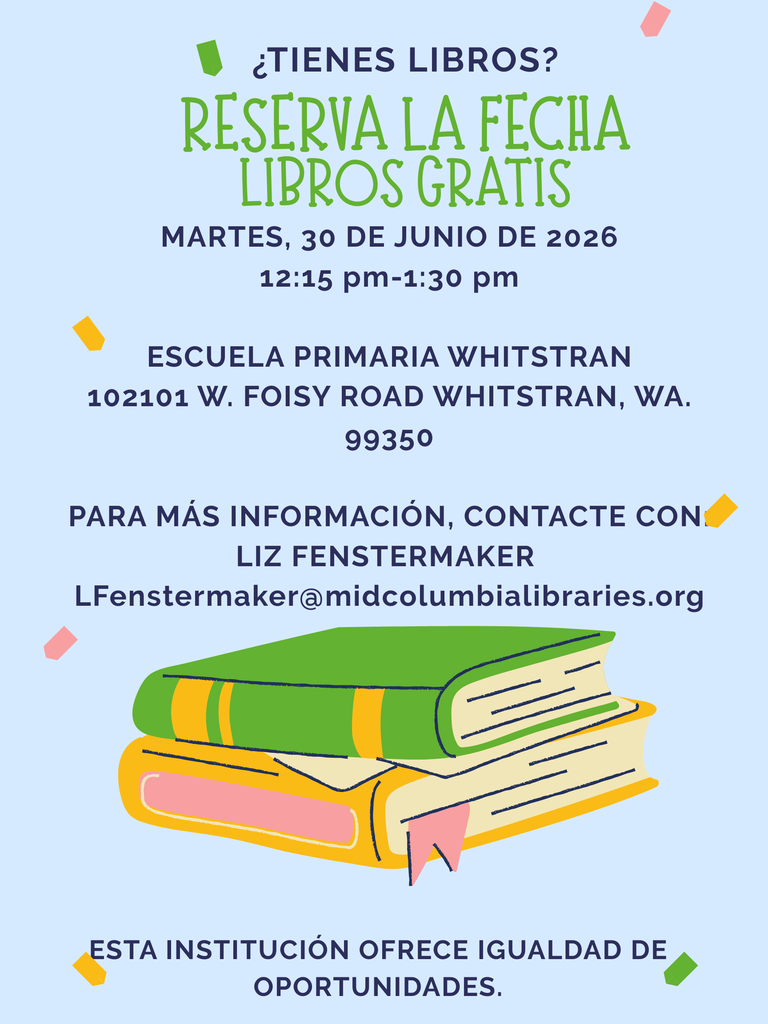 FREE BOOKS AT WHITSTRAN ELEMENTARY SCHOOL SPANISH FLYER
