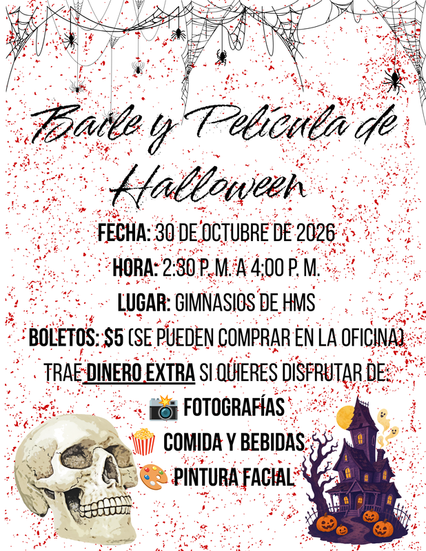 Halloween Dance/Movie Flyer Spanish