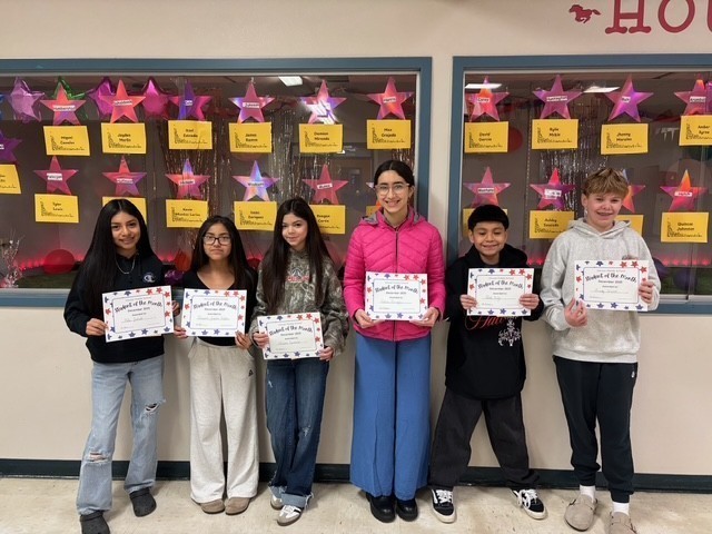 December 7th Grade Students of the Month