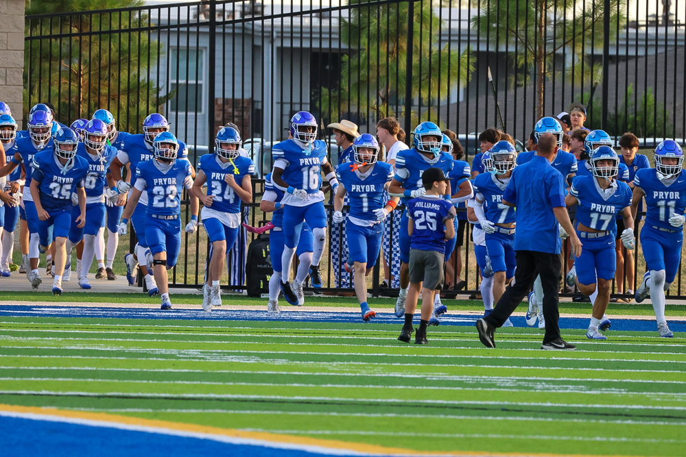 Pryor Football Team Running Out