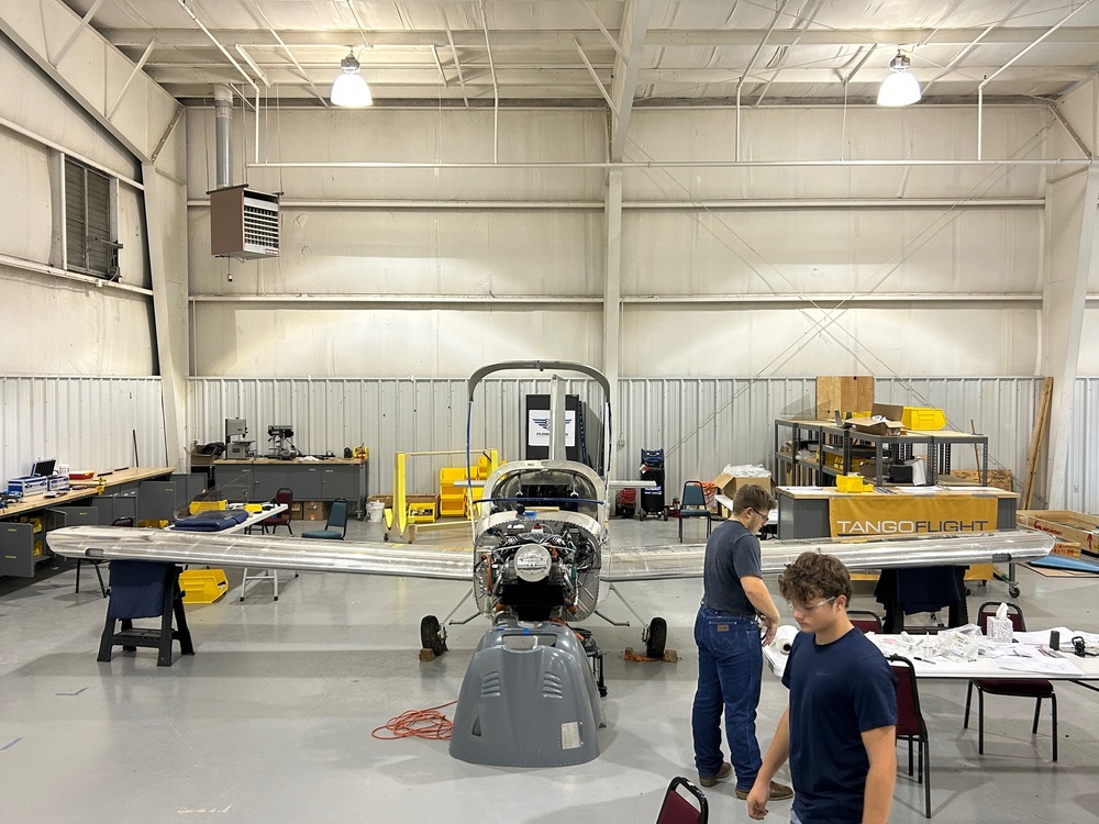 plane with students