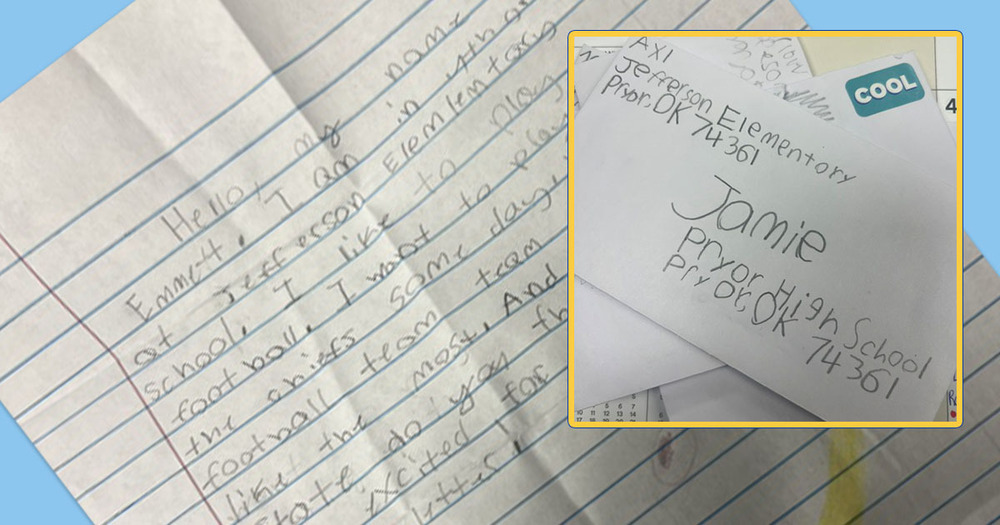 handwritten letter and envelope
